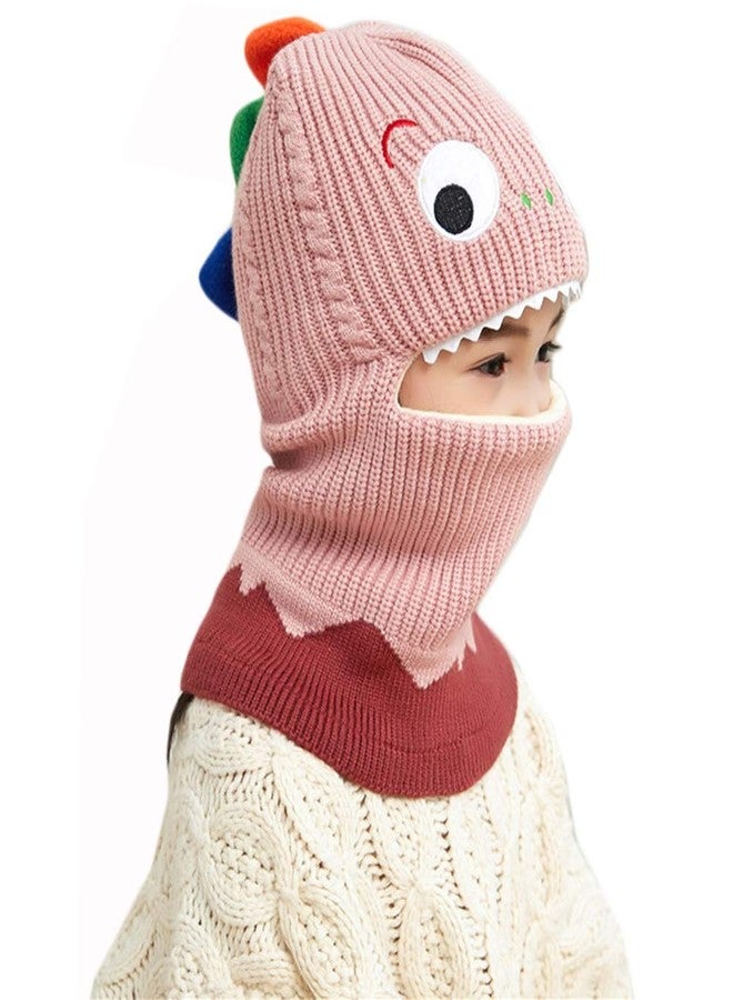 Newfancy Kids Boys Girls Dinosaur Winter Knit Hat Baby Toddler Thick Scarf Earflap Hood Scarves Skull Caps - Image 1