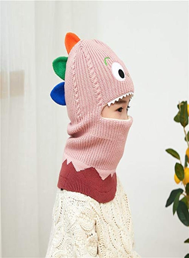 Newfancy Kids Boys Girls Dinosaur Winter Knit Hat Baby Toddler Thick Scarf Earflap Hood Scarves Skull Caps - Image 3
