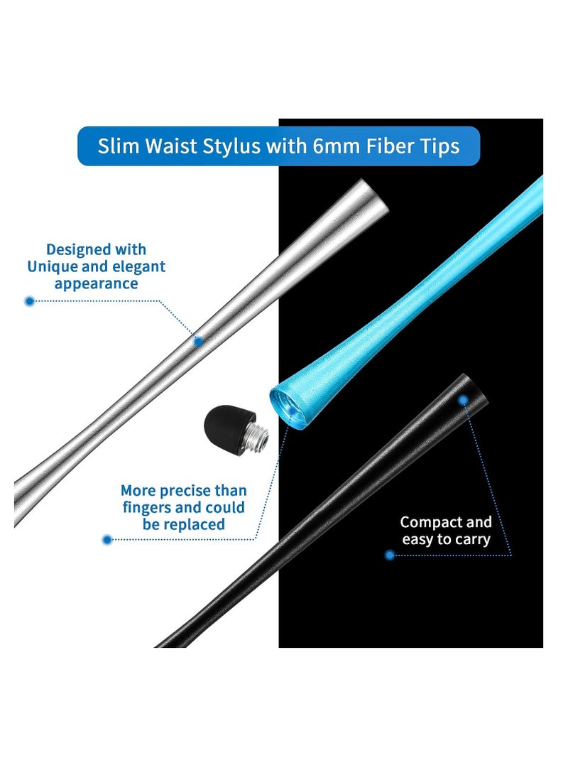 Stylus Pens for Touch Screens, Capacitive Stylus Pens for Touch Screen, with 8 Pack 8 mm Rubber Tips Stylus Pens, for Apple, Android Smartphone and Tablets (8 Colors) - Image 2