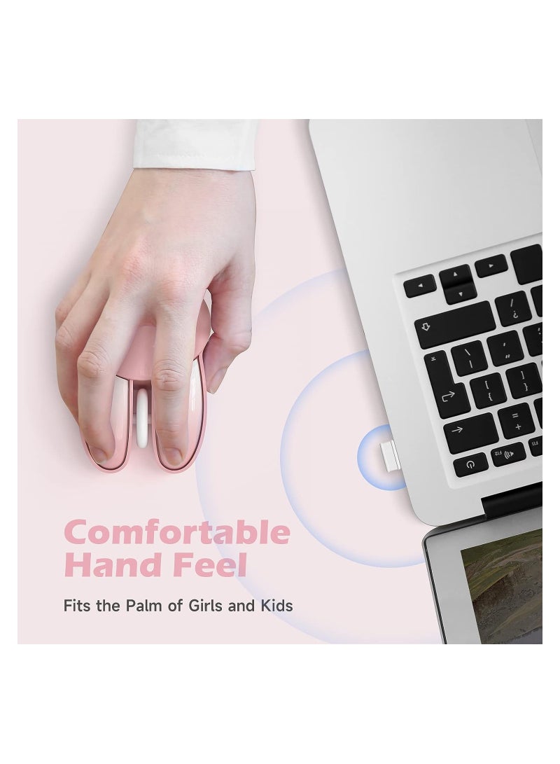 Bunny Wireless Mouse Pink, 2.4G Silent Rabbit Mice with USB Receiver - for Windows Laptop PC Mac Desktop Gaming - Image 4