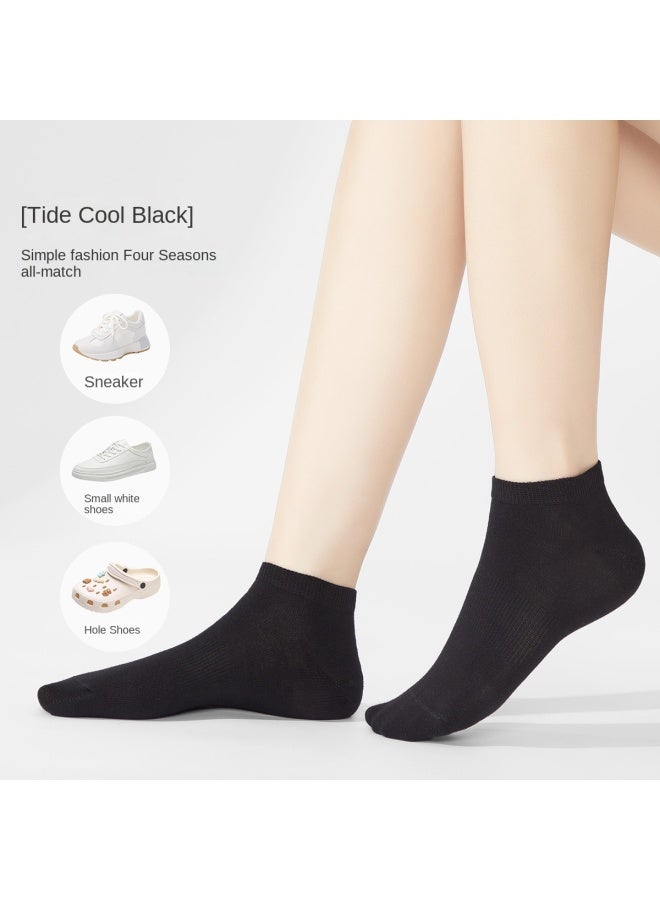 Fenton 8-pack Non-slip Breathable Crew Socks For Women - Classic Black & White All-season Essentials - Image 4