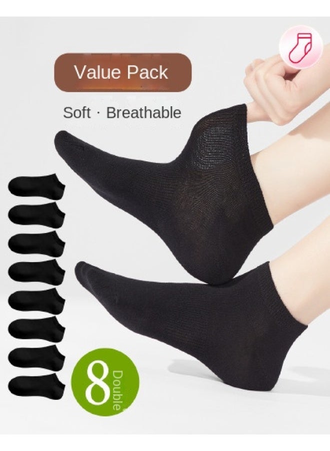 Fenton 8-pack Non-slip Breathable Crew Socks For Women - Classic Black & White All-season Essentials - Image 1