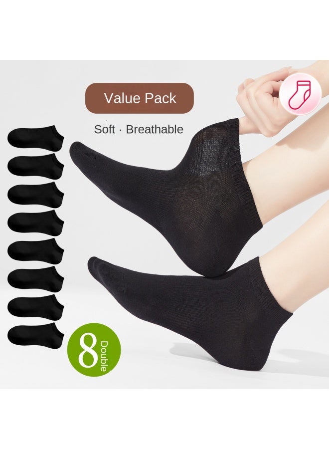 Fenton 8-pack Non-slip Breathable Crew Socks For Women - Classic Black & White All-season Essentials - Image 2