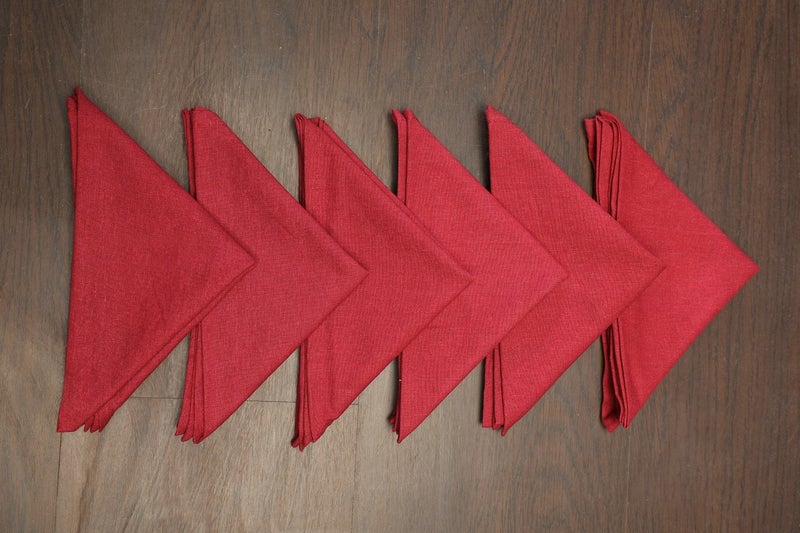 Dekor World Stripe Plain Printed Maroon Napkin Set (Pack of 12)-Dinning and Table Range - Image 3