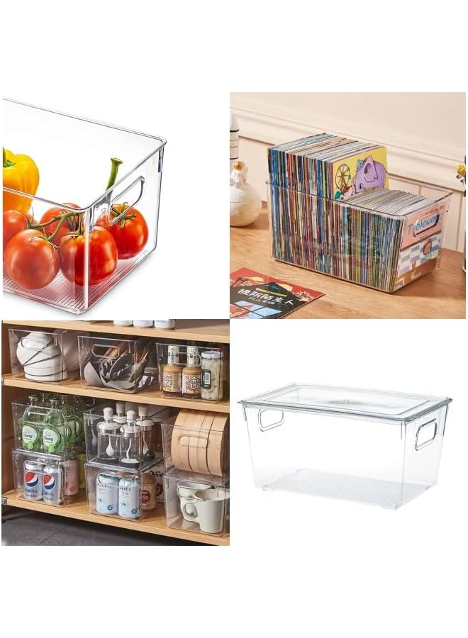 IAF Plastic Stackable Refrigerator Bins, Food Storage Containers Box with Lid, Organizers for Kitchen Fridge, Freezer, Vegetables, Pantry, and Bathroom (Large 2 packs) - Image 5