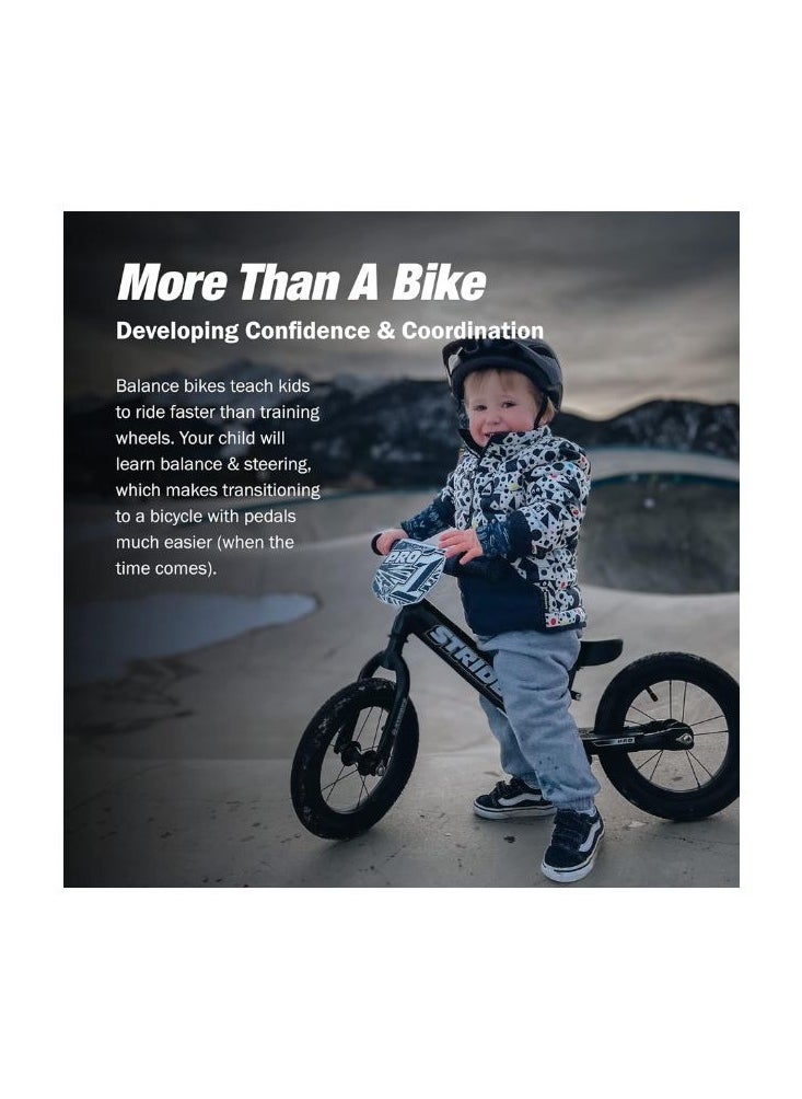 STRIDER - Strider 12” Pro Bike - No Pedal Balance Bicycle for Kids 18 Months to 5 Years - Includes Safety Pad, Padded Seat, Mini Grips & Flat-Free Tires - Tool-Free Assembly & Adjustments - Image 1