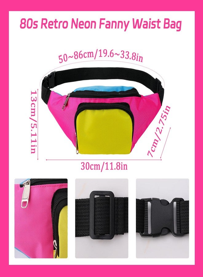 ZhouBoat 80s Accessories for Women, Neon Accessories with 80s Fanny Pack Hairband Fishnet Gloves Earrings Socks for Halloween Themed Party Music Festivals - Image 3