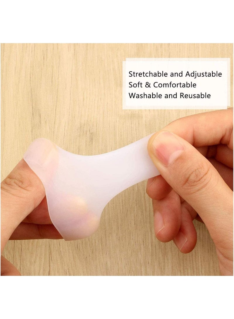 NIBEMINENT 10 Pieces Gel Finger Protector Cots Silicone Cover Cap Sleeves Support for Cracking Trigger  - Image 5