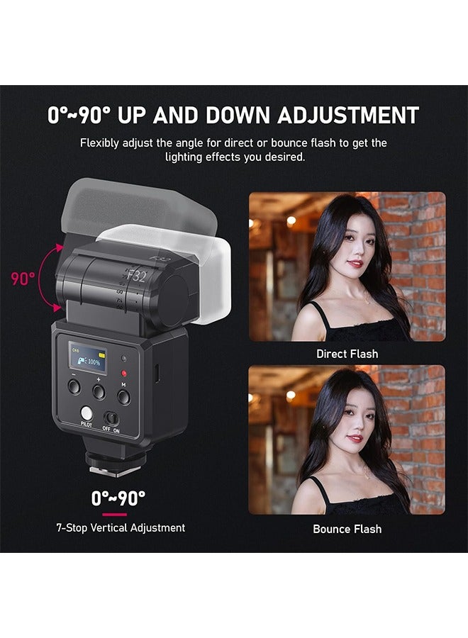 Ulanzi F32 Camera Flash, Camera Speedlite with GN32 / CCT 5600K for Canon/Fuji/Sony/Nikon/Panasonic Olympus Pentax and Other SLR Digital Cameras, and Digital Cameras with Single Contact Hot Shoe  - Image 2