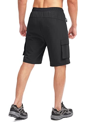 Bikewa Men's Mountain Bike Shorts 3D Padded Lightweight Biking Riding Cycling Bicycle Loose-fit Biker Shorts Zipper Pockets Black Medium - Image 3