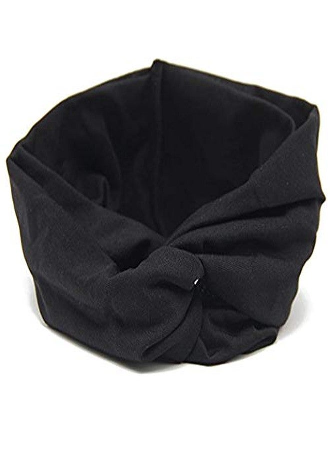 Gugzy Women's Elastic Fabric Flower Printed Plain Turban Head Wrap Headband Twisted Hair Band Set - Image 2