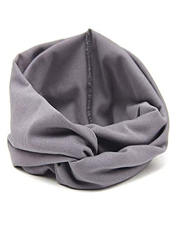 Gugzy Women's Elastic Fabric Flower Printed Plain Turban Head Wrap Headband Twisted Hair Band Set - Image 4