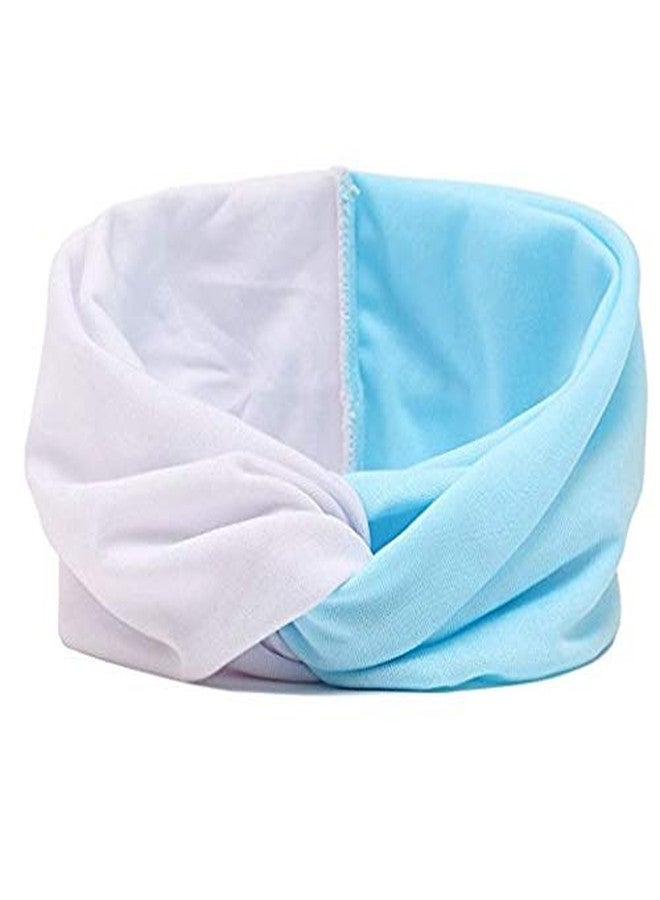 Gugzy Women's Elastic Fabric Flower Printed Plain Turban Head Wrap Headband Twisted Hair Band Set - Image 3