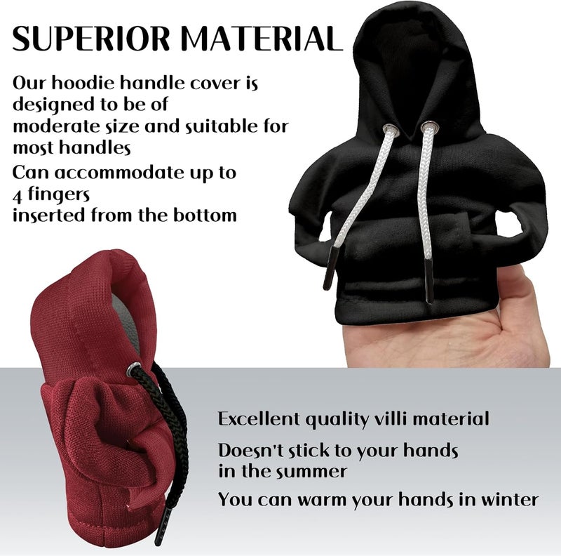vvag Gear Shift Hoodie, Hoodie Car Gear Shift Cover, Car Shift Knob Hoodie, Automotive Interior Accessories, Universal Fit Knob Cover Gift (Black+Red) - Image 3