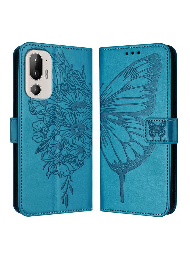 اس-توب جراب لهاتف HTC U24 Pro مصنوع من الجلد المنقوش بنقشة الفراشة - Image 2