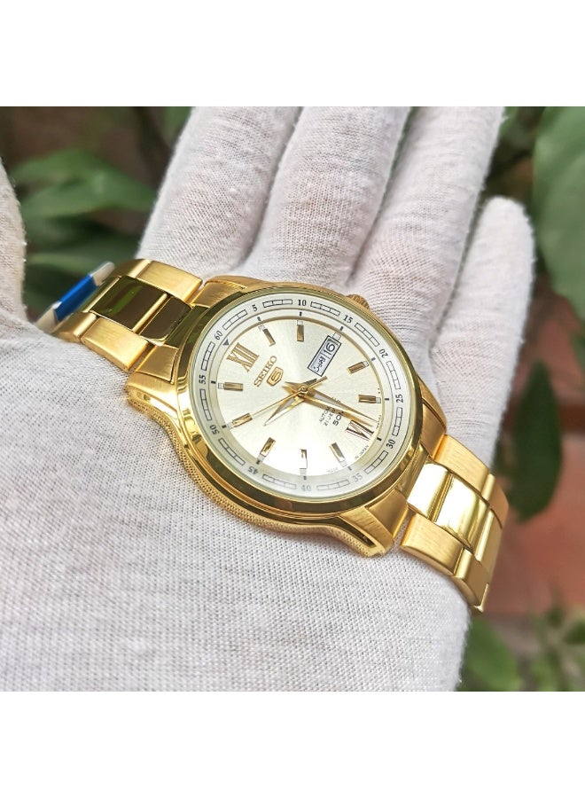 Seiko 5 SNKP20J1 Automatic Champagne Gold-Tone Stainless Steel Men’s Watch - Image 3