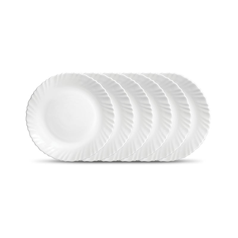 DIVA from La Opala from La Opala Glass Plain Classique Collection Full Plate Set - 6 Pieces (White, 10 inch), Standard - Image 1