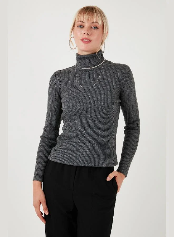 Lela Lela Regular Fit Turtleneck Soft Acrylic Sweater Women's SWEATER 4614102