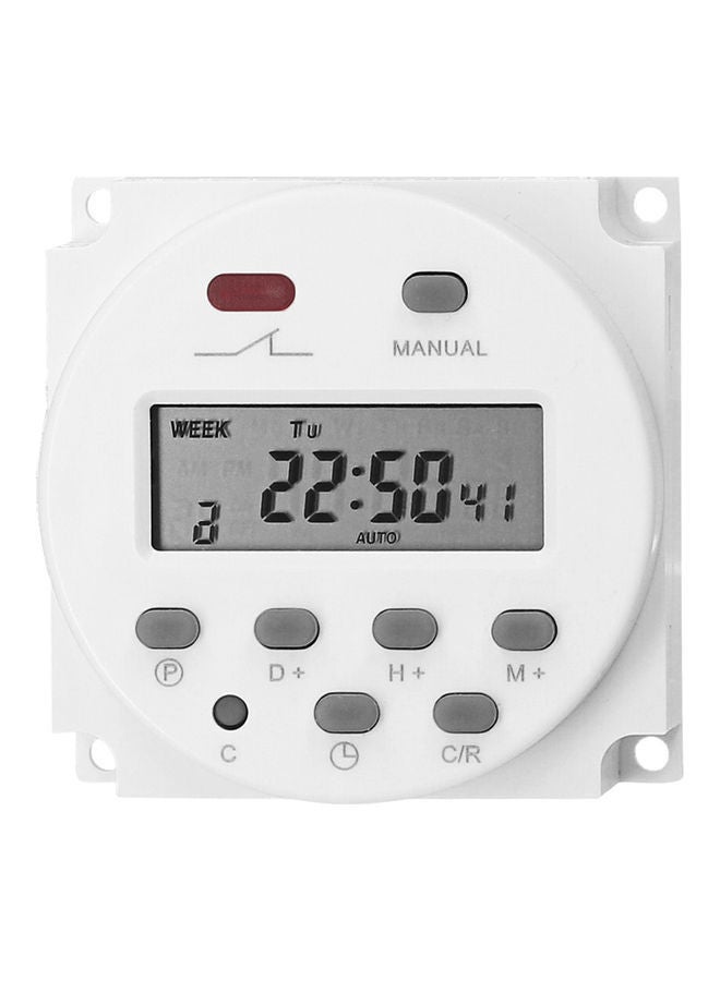 NIBEMINENT CN101A 24V Weekly Programmable Digital Timer Switch White - Image 1