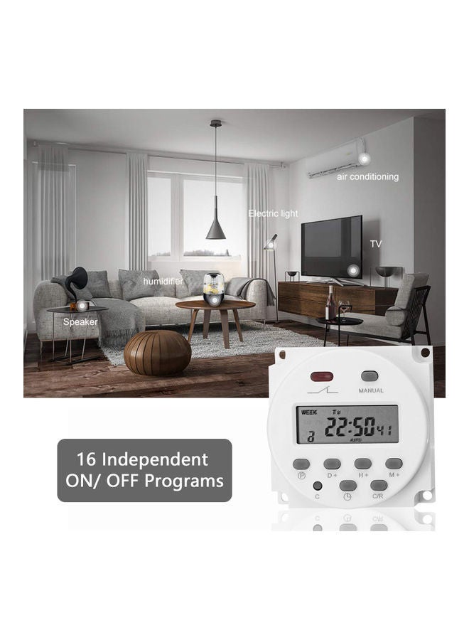NIBEMINENT CN101A 24V Weekly Programmable Digital Timer Switch White - Image 2