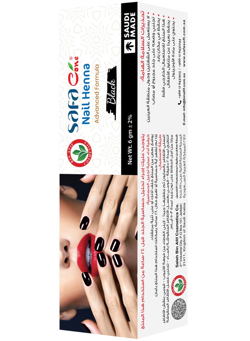 Safa NAIL HENNA – A GREAT ALTERNATIVE TO NAIL POLISH – BLACK COLOR (6G) - Image 3