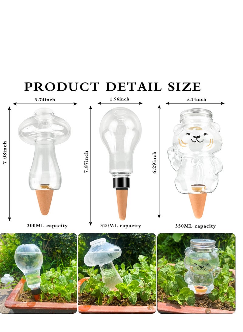 Excefore Terracotta Plant Watering Globes Self Watering Spikes Insert Device Stakes Irrigation Dripper Garden Automatic Plant Waterer for Indoor Outdoor Plant Accessories 3 Packs  - Image 3