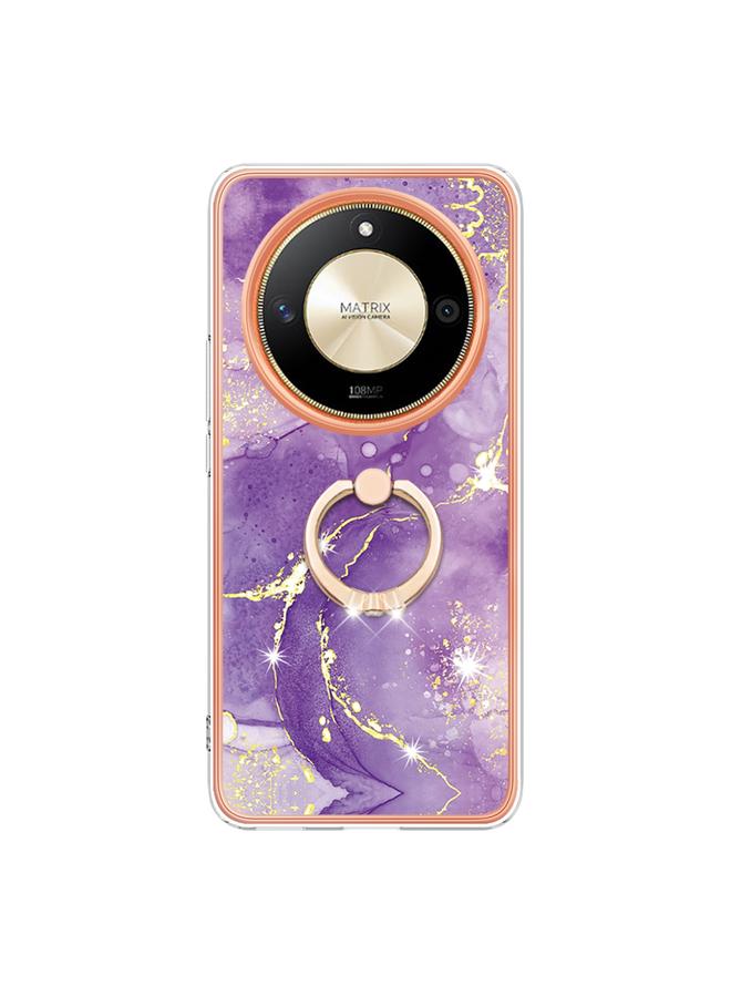 اس-توب جراب لهاتف Honor X9b مصنوع من مادة TPU IMD رخامية مطلية بالكهرباء مع حامل حلقي - Image 2