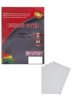 PARTNER 100-Piece Embossed A4 Binding Sheet White 