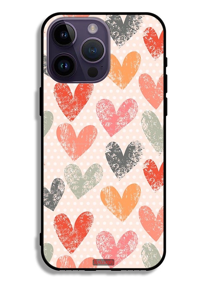 Tolwak Apple iPhone 14 Pro Max Protective Case Hearts Art - Image 2