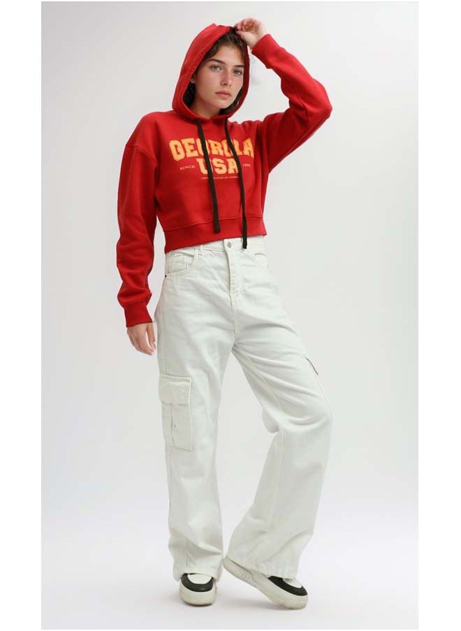 RAVIN Printed ''Goergia'' Hoodie Shirt - Red  - Image 5
