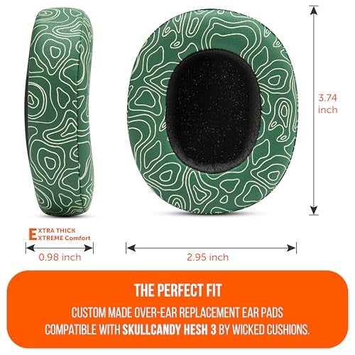 WC PadZ Crusher Evo - Upgraded Earpads for Skullcandy Crusher Evo, Crusher Wireless, Hesh ANC & More, Made by Wicked Cushions | Enhanced Comfort & Sound Isolation | Emerald Tide - Image 5