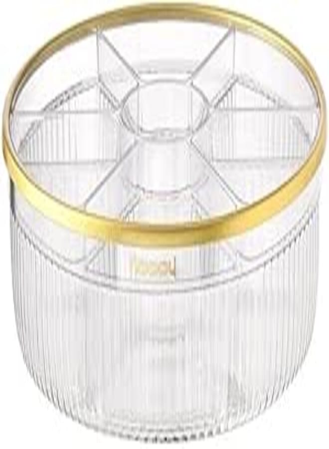 Spaceshoop 360 rotatable food candy snacks tray table storage eco friendly fruit tray for home (White)