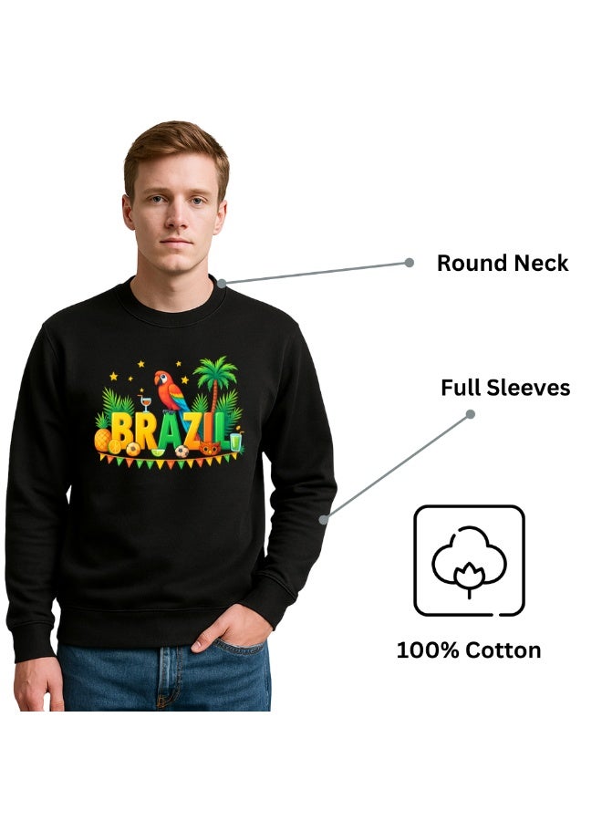 PRINTSHOP4ME Brazil Men’s Sweatshirt–Cotton Full Sleeve Sweatshirt–Comfortable And Stylish–Printed Brazil Design For Casual Wear,Travel And Outdoor Activities  - Image 5