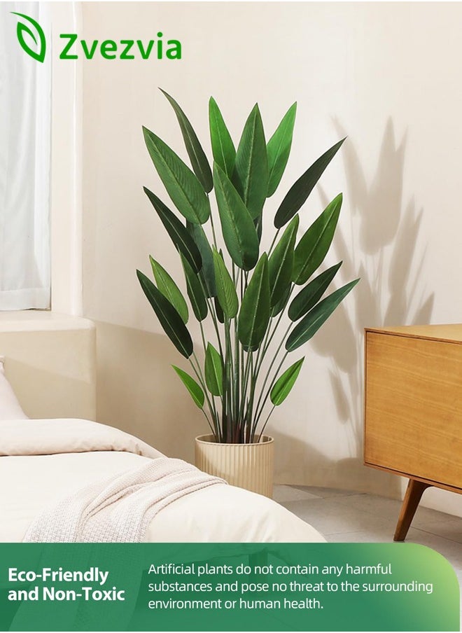 Zvezvia - Artificial Canna Lily Tree 5.2 Feet Fake Tropical Palm Tree with 25 Trunks,Perfect Large Faux Silk Plants in Pot for Indoor Outdoor Home Office Garden Modern Decoration Housewarming Gift - Image 1