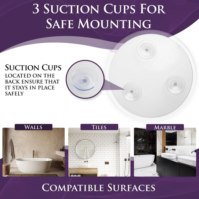 ميرورفانا مجموعة مرآة مكبرة 20X و7X من Mirrorvana مع 3 أكواب شفط لكل منها - مدمجة وجاهزة للسفر (زجاج) - Image 3