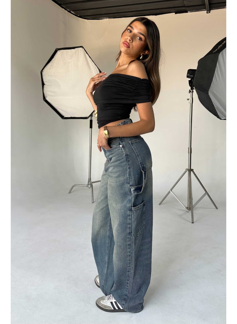 CIZARO Carpenter - High-Waist Dust Fade Blue Jeans  - Image 2