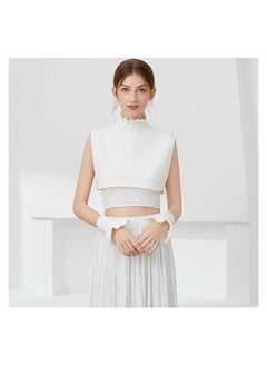 SYOSI 2 Pair Winter Knitted Wrist Cuffs Pleated Horn Cuffs Bracelet Detachable Fake Sleeves False Cuffs Costume Accessory  - Image 4