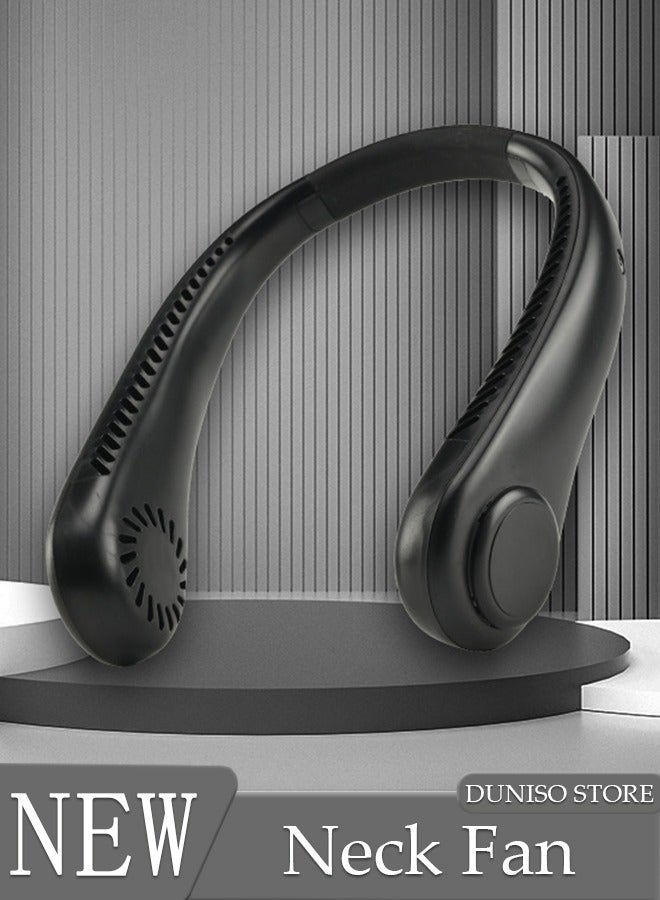 DUNISO Portable Neck Fan, Hands Free Bladeless Neck Fan, 3 Speeds Adjustable USB Rechargeable Battery Powered Personal Neck Fan for Office, Travel, Sports, Household, Outdoor - Image 1