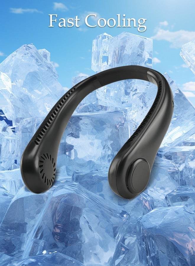 DUNISO Portable Neck Fan, Hands Free Bladeless Neck Fan, 3 Speeds Adjustable USB Rechargeable Battery Powered Personal Neck Fan for Office, Travel, Sports, Household, Outdoor - Image 5