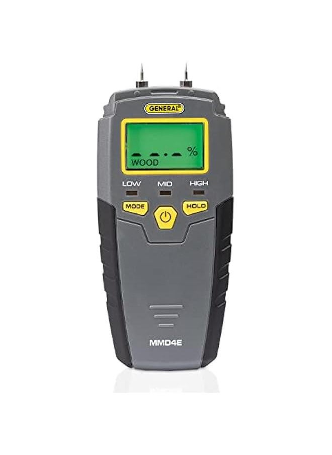 Arabest Digital Moisture Meter with Pin Type Tester, Backlit LCD Display, Audible and Visual Alerts for High-Medium-Low Moisture Content Detection (Gray)  - Image 1