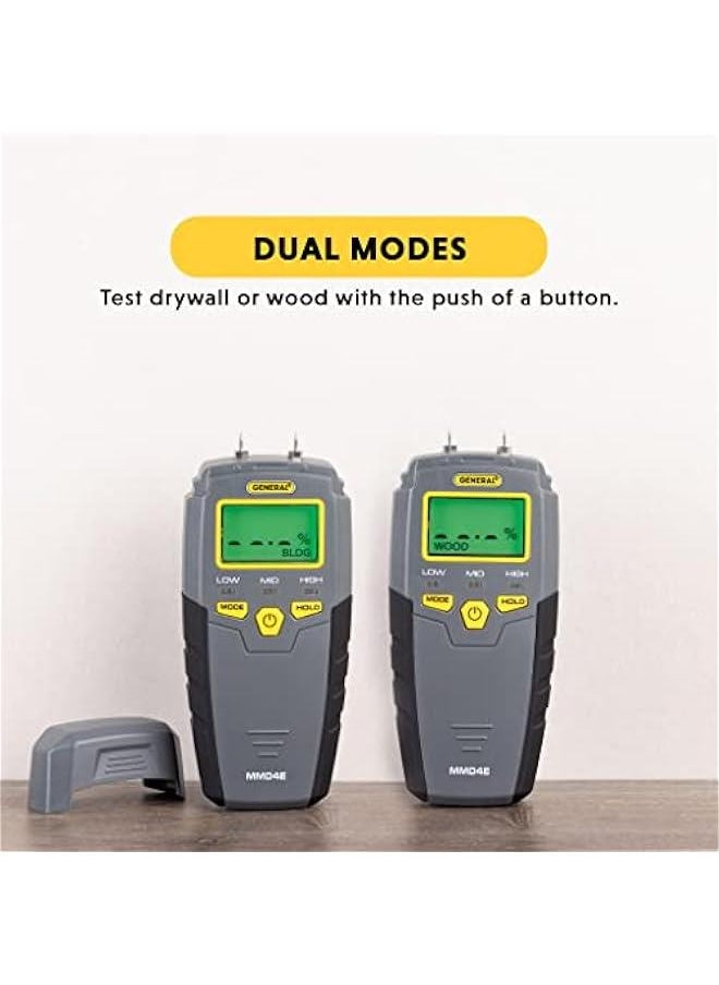 Arabest Digital Moisture Meter with Pin Type Tester, Backlit LCD Display, Audible and Visual Alerts for High-Medium-Low Moisture Content Detection (Gray)  - Image 3