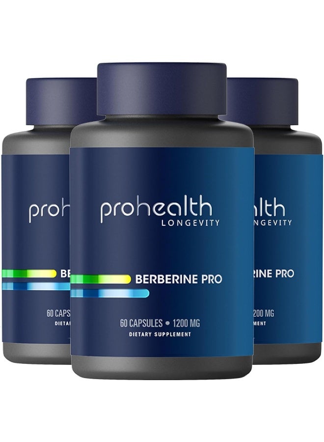 ProHealth بيربرين برو. يعزز الأيض الشبابي + تكوين الجسم الصحي. مع حمض ألفا ليبويك ومستخلص الفلفل الأسود. 1,200 ملغ لكل حصة من 2 كبسولة، 60 كبسولة. (3 عبوات) - Image 1