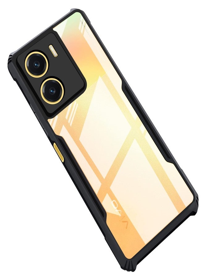CEDO Vivo T2X / Y56 / Y16 (5G) Back Case Cover | Camera Protection Shockproof Bumper-Edge | Acrylic Crystal Clear 360 Degree Protection TPU+PC | Transparent Eagle Back Case Cover (Black) - Image 1