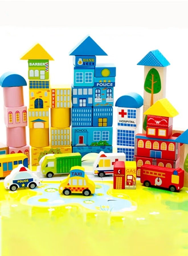 62PCS City Building Block Toys Building Block Building Toys Children's Construction Toys Educational Toys Large Particle Buckets - Image 3