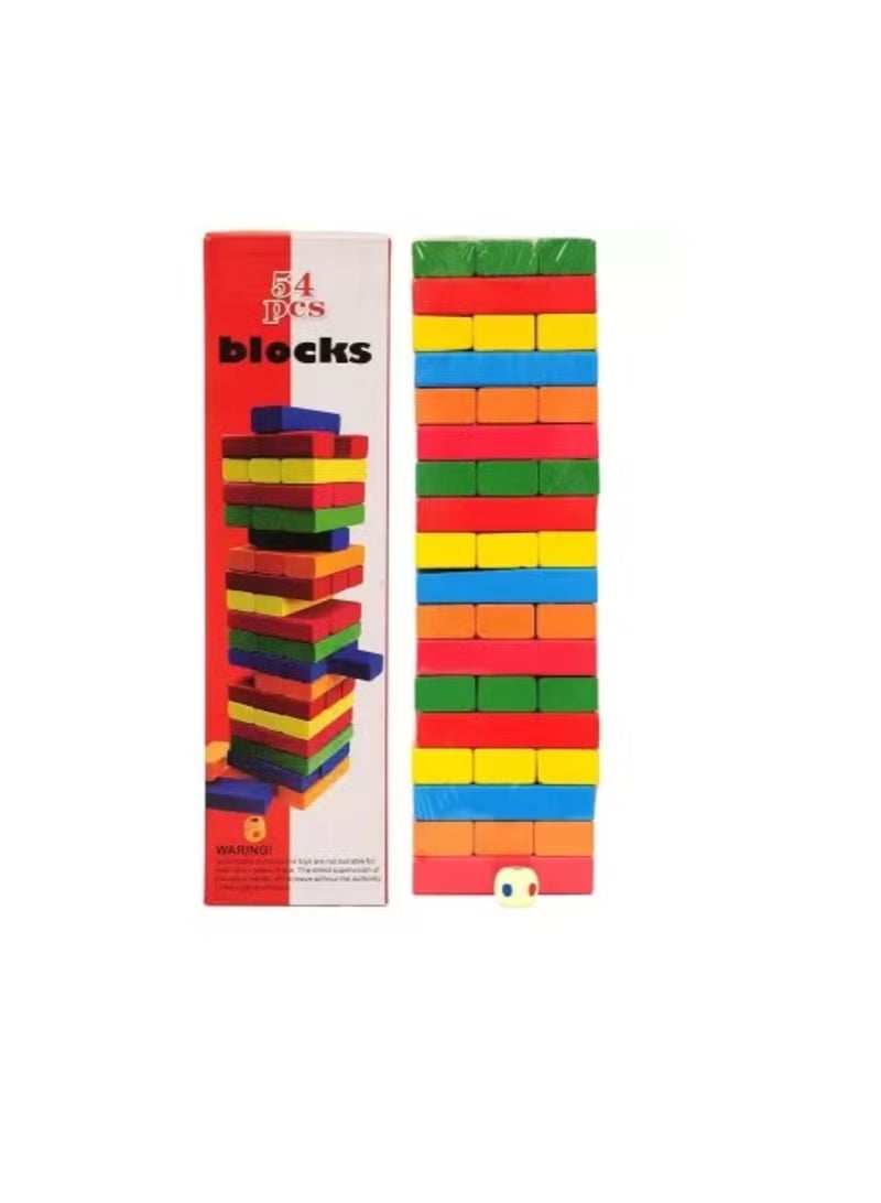 54 قطعة من كتل جينغا الخشبية - Image 1