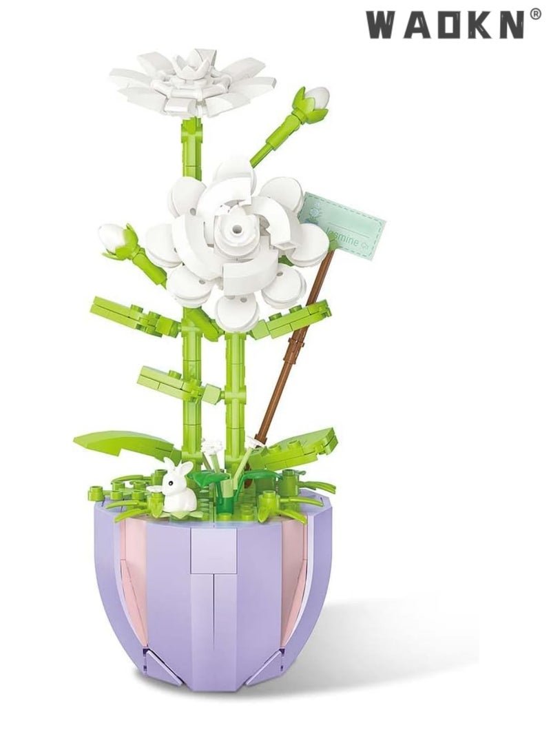 WAOKN Artificial Flower Bouquet Building Blocks Kit Mini Flower Building Blocks Set, bonsai, flowers, craft set, potted plants,Flower Building Set Unique Creative Gift for Friends and Families  - Image 2