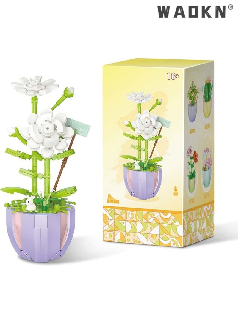 WAOKN Artificial Flower Bouquet Building Blocks Kit Mini Flower Building Blocks Set, bonsai, flowers, craft set, potted plants,Flower Building Set Unique Creative Gift for Friends and Families  - Image 3