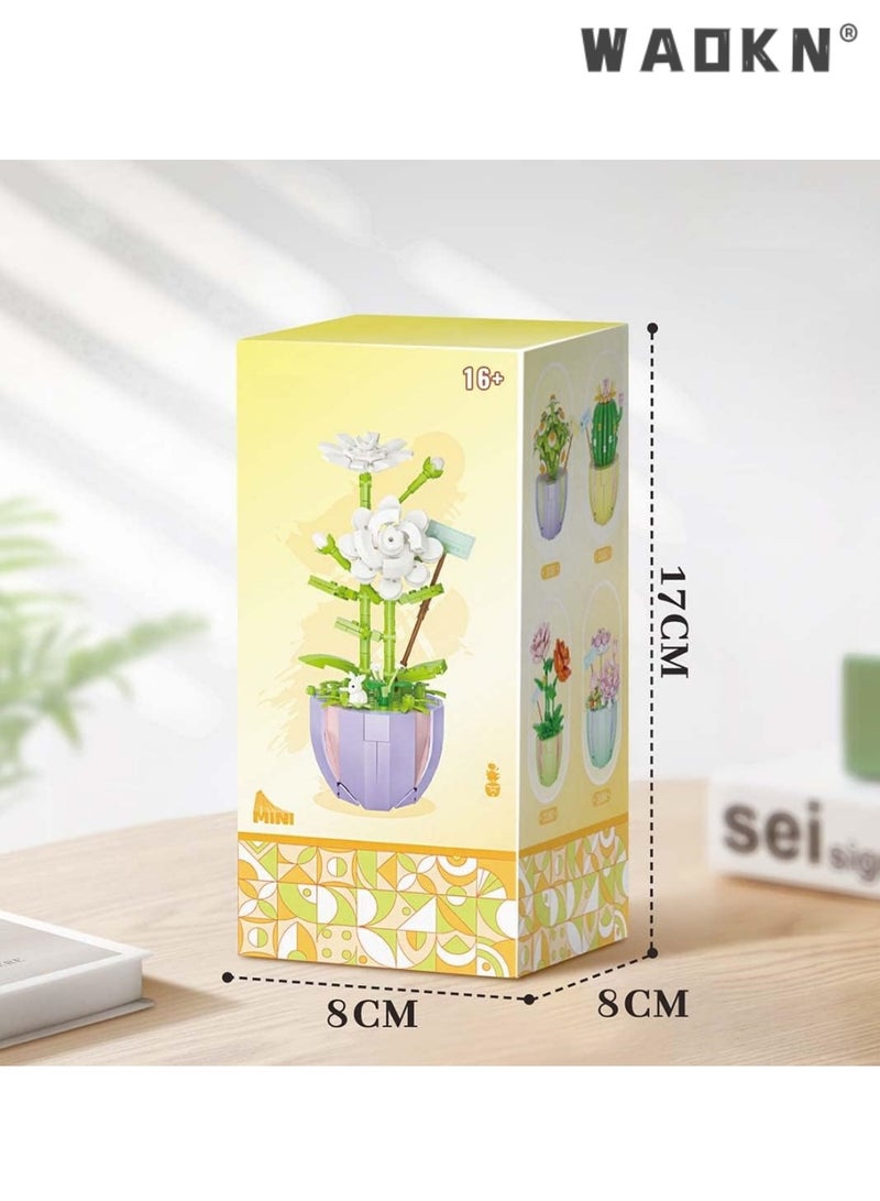 WAOKN Artificial Flower Bouquet Building Blocks Kit Mini Flower Building Blocks Set, bonsai, flowers, craft set, potted plants,Flower Building Set Unique Creative Gift for Friends and Families  - Image 4