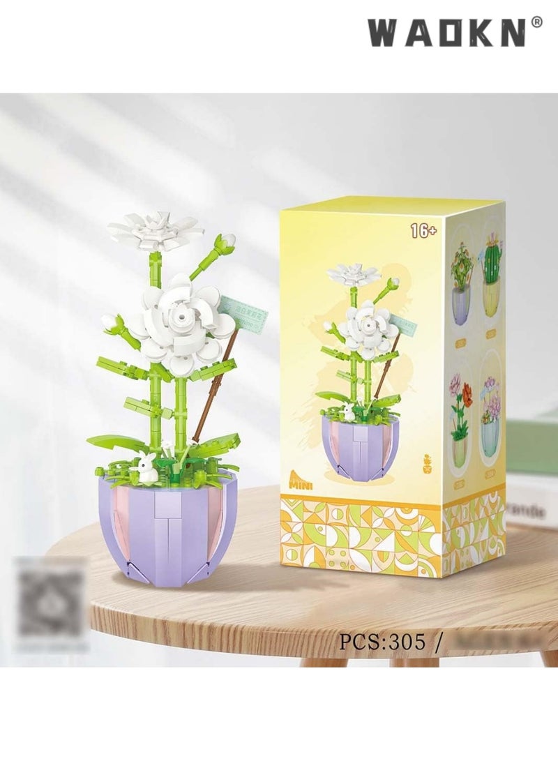 WAOKN Artificial Flower Bouquet Building Blocks Kit Mini Flower Building Blocks Set, bonsai, flowers, craft set, potted plants,Flower Building Set Unique Creative Gift for Friends and Families  - Image 5