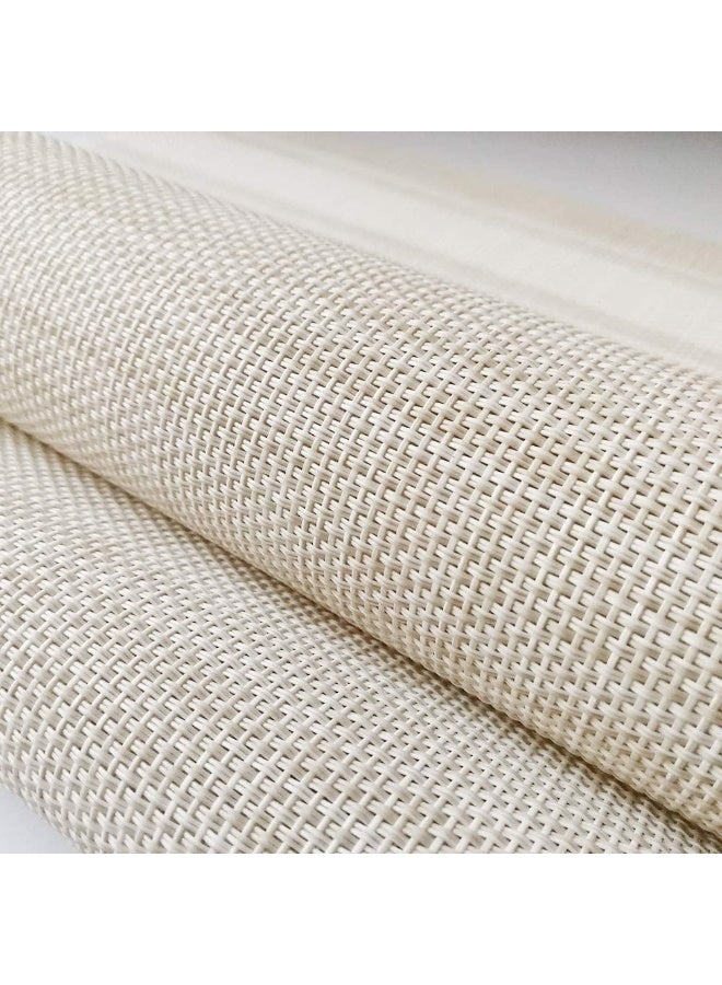 YOSICHY Table Mats Set of 6 Crossweave Woven Vinyl Placemats Heat Resistant Non-Slip Kitchen Placemats for Dining Table Washable Easy to Clean (White) - Image 3